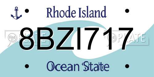 8BZI717 Rhode Island License Plate