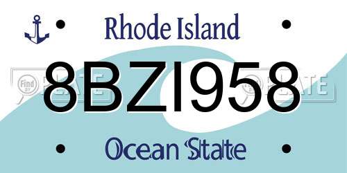 8BZI958 Rhode Island License Plate