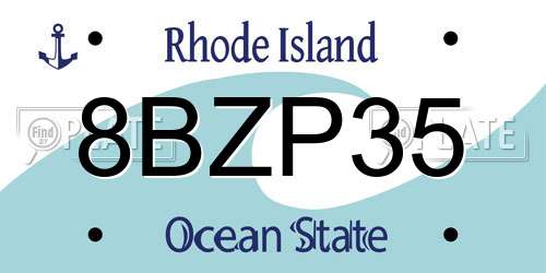 8BZP35 Rhode Island License Plate