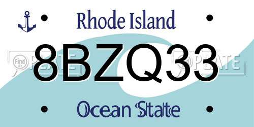 8BZQ33 Rhode Island License Plate