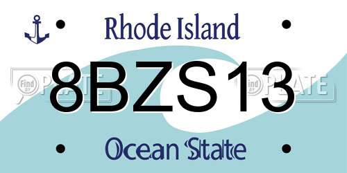 8BZS13 Rhode Island License Plate