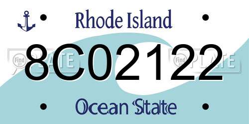 8C02122 Rhode Island License Plate
