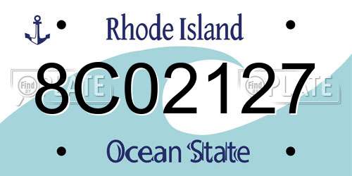 8C02127 Rhode Island License Plate
