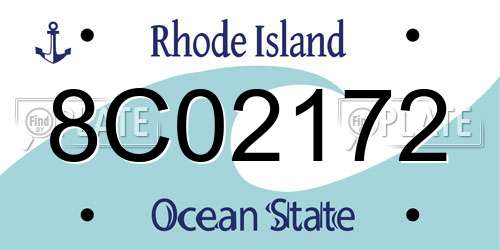 8C02172 Rhode Island License Plate