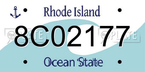 8C02177 Rhode Island License Plate