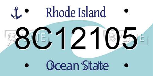 8C12105 Rhode Island License Plate