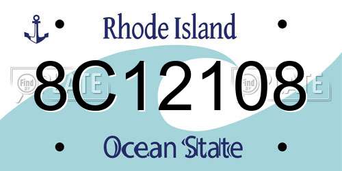 8C12108 Rhode Island License Plate