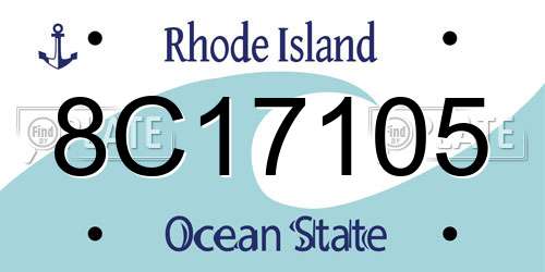8C17105 Rhode Island License Plate