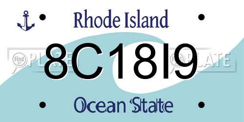 8C18I9 Rhode Island License Plate