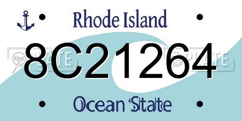 8C21264 Rhode Island License Plate