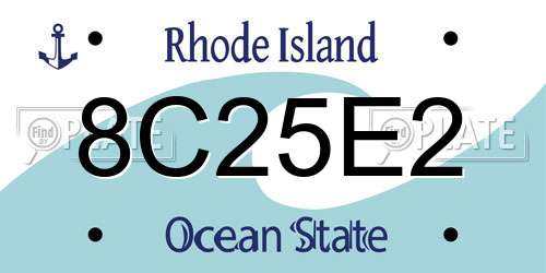 8C25E2 Rhode Island License Plate