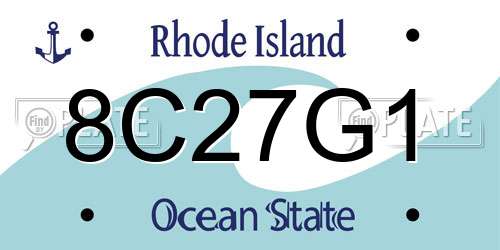 8C27G1 Rhode Island License Plate