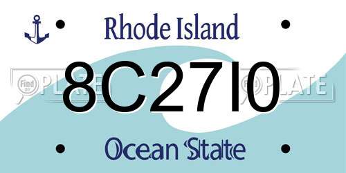 8C27I0 Rhode Island License Plate