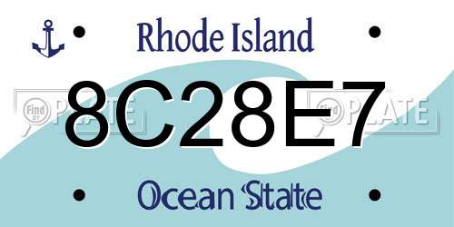 8C28E7 Rhode Island License Plate