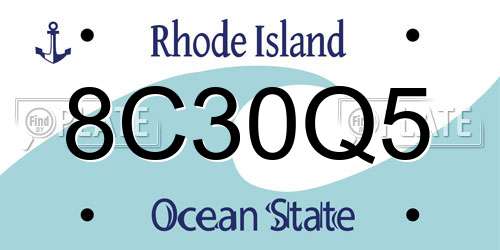 8C30Q5 Rhode Island License Plate