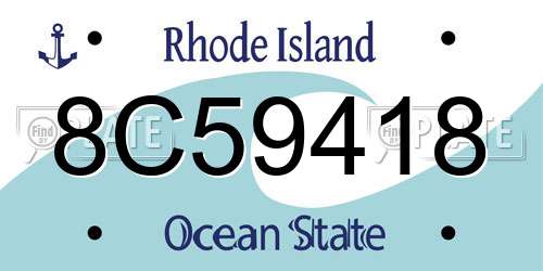 8C59418 Rhode Island License Plate