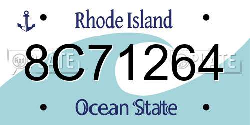 8C71264 Rhode Island License Plate