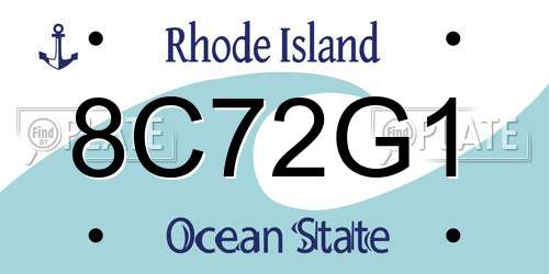 8C72G1 Rhode Island License Plate