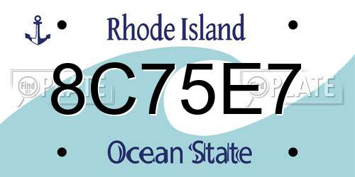 8C75E7 Rhode Island License Plate