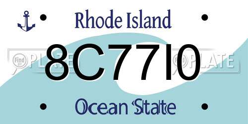 8C77I0 Rhode Island License Plate