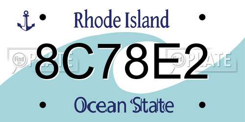 8C78E2 Rhode Island License Plate