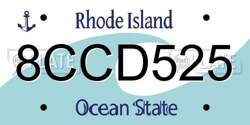 8CCD525 Rhode Island License Plate