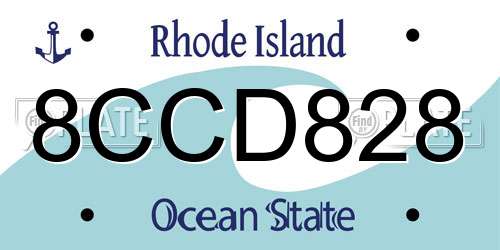 8CCD828 Rhode Island License Plate