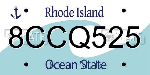 8CCQ525 Rhode Island License Plate