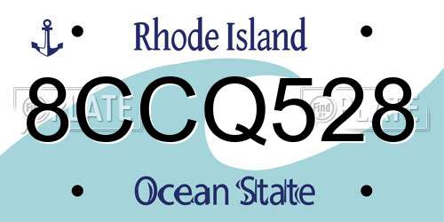 8CCQ528 Rhode Island License Plate