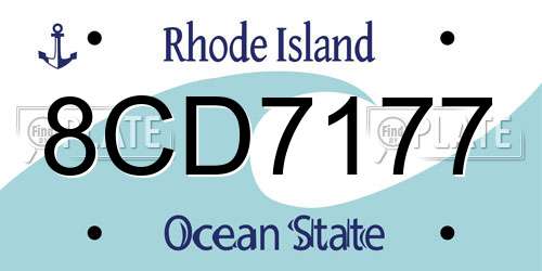 8CD7177 Rhode Island License Plate