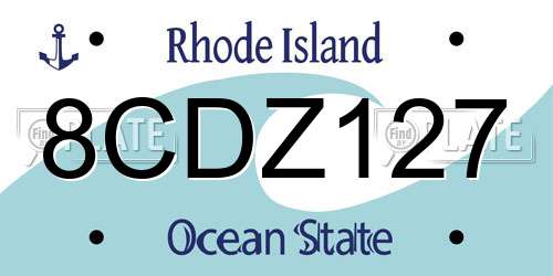 8CDZ127 Rhode Island License Plate