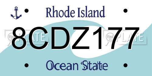 8CDZ177 Rhode Island License Plate