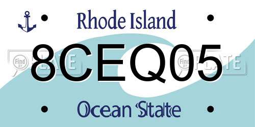 8CEQ05 Rhode Island License Plate