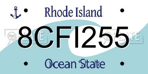 8CFI255 Rhode Island License Plate