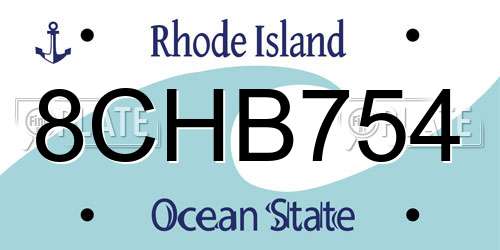 8CHB754 Rhode Island License Plate