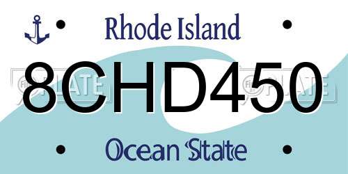 8CHD450 Rhode Island License Plate