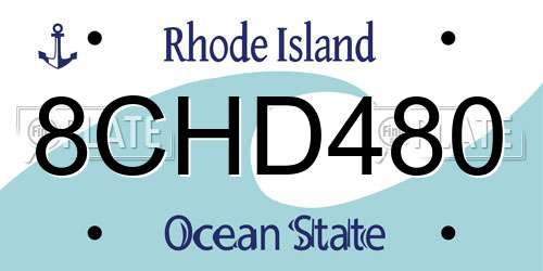 8CHD480 Rhode Island License Plate