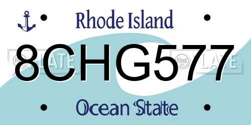 8CHG577 Rhode Island License Plate