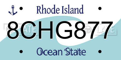 8CHG877 Rhode Island License Plate