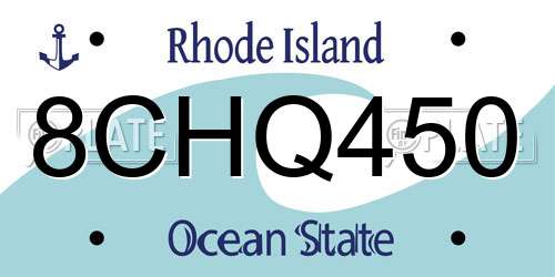 8CHQ450 Rhode Island License Plate