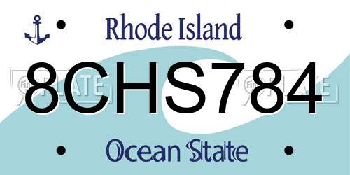 8CHS784 Rhode Island License Plate