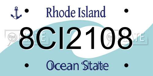 8CI2108 Rhode Island License Plate