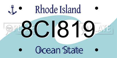 8CI819 Rhode Island License Plate