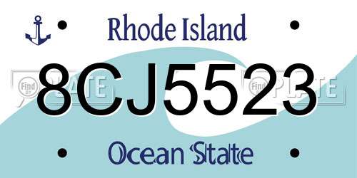 8CJ5523 Rhode Island License Plate