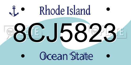 8CJ5823 Rhode Island License Plate
