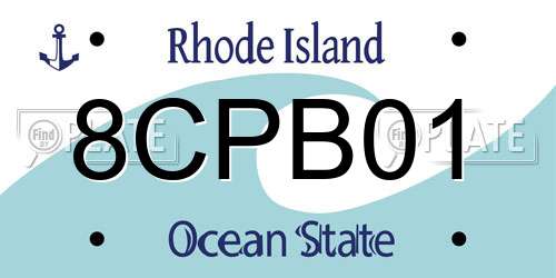 8CPB01 Rhode Island License Plate