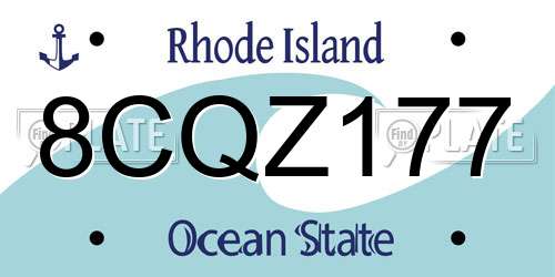 8CQZ177 Rhode Island License Plate