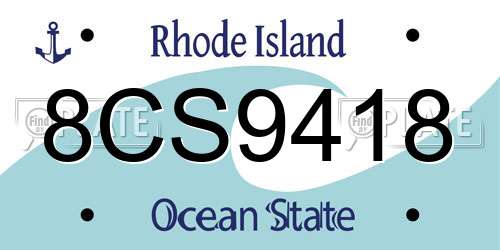 8CS9418 Rhode Island License Plate