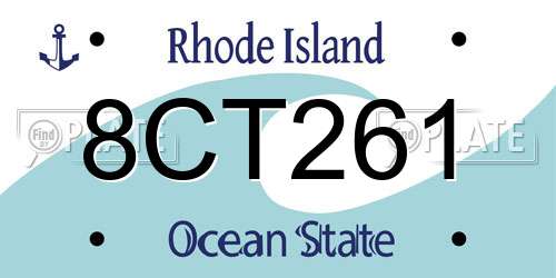 8CT261 Rhode Island License Plate