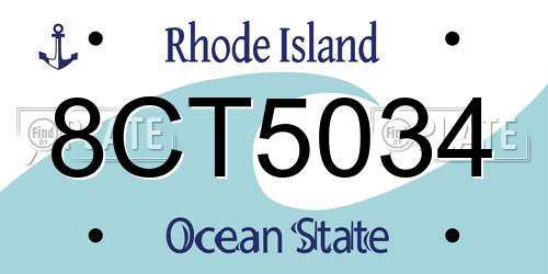 8CT5034 Rhode Island License Plate